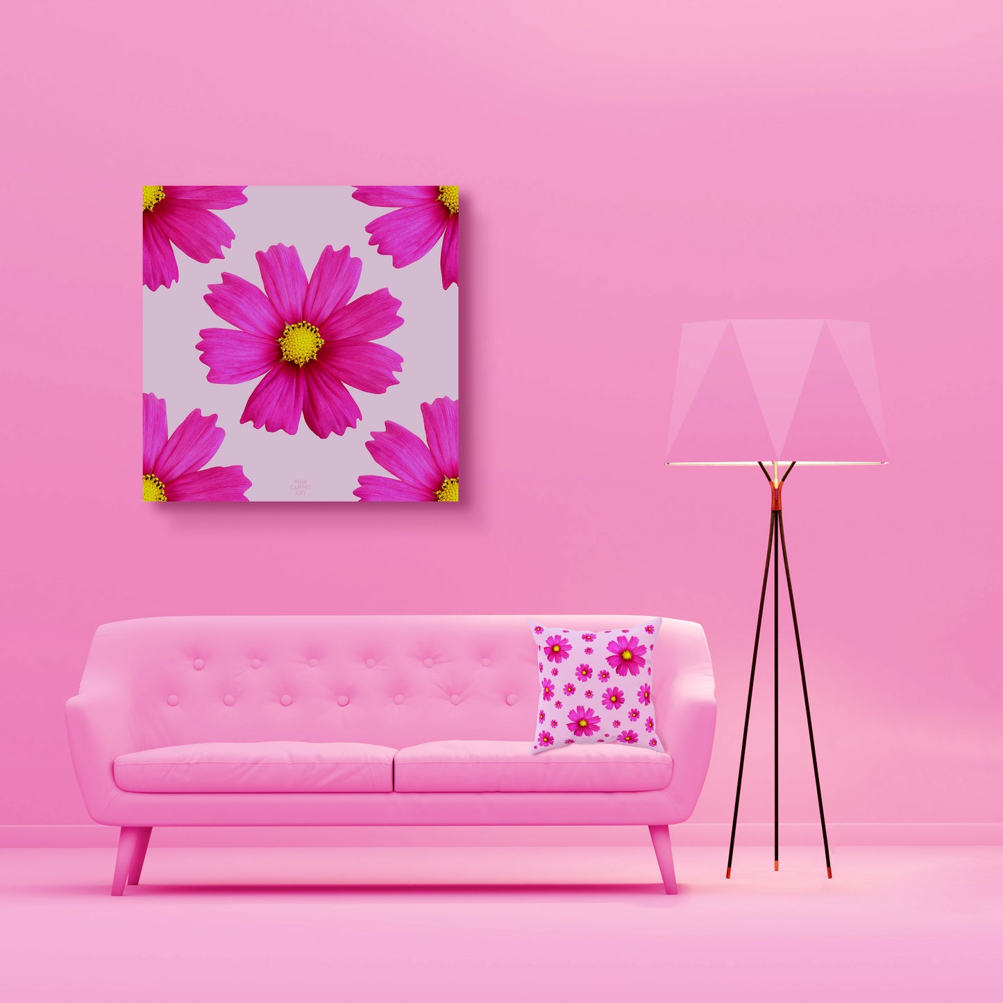 Flower power framed canvas