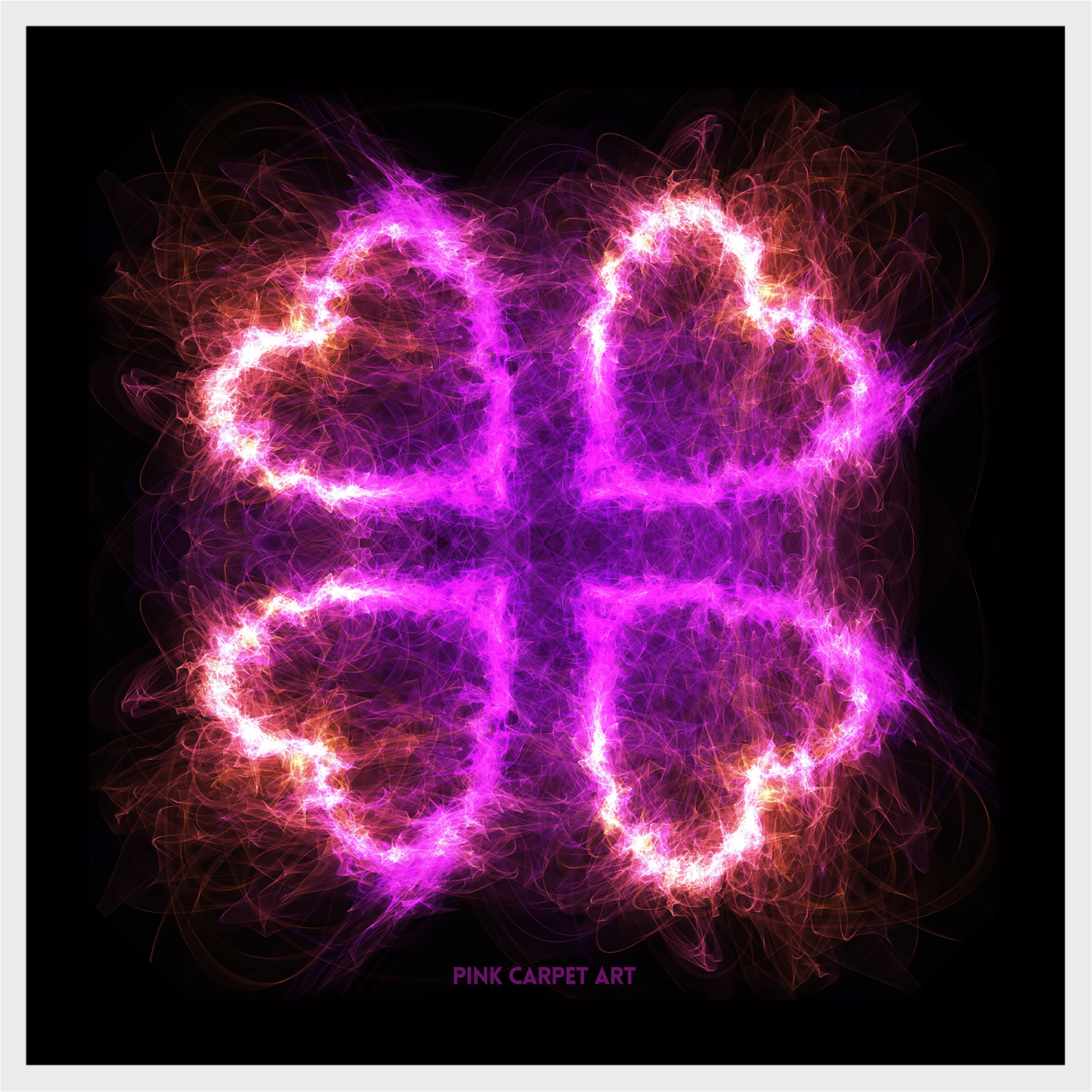 Burning love framed canvas