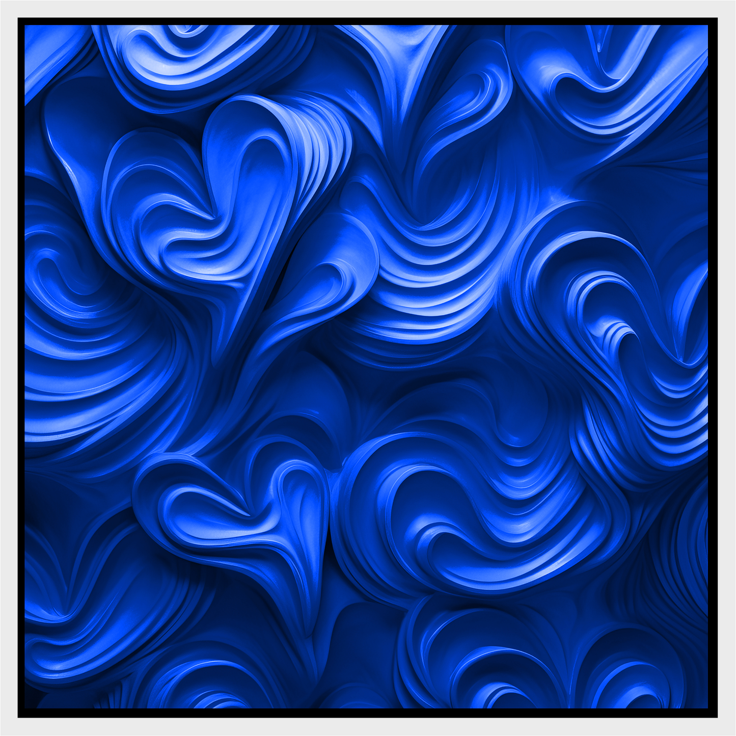 Love goop blues framed canvas