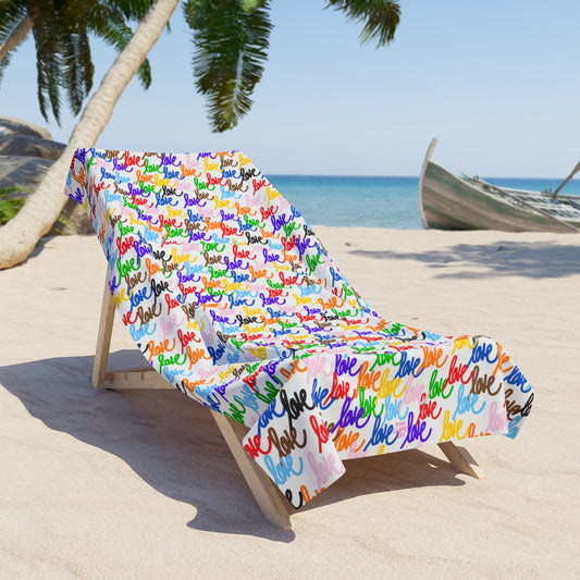 Love always wins beach towel