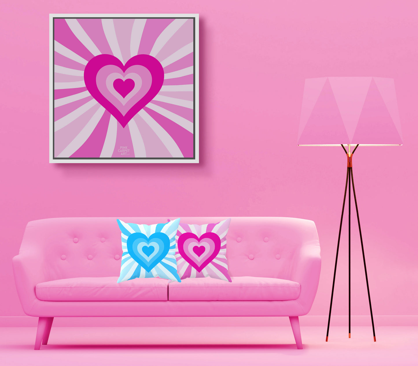 Groovy love framed canvas