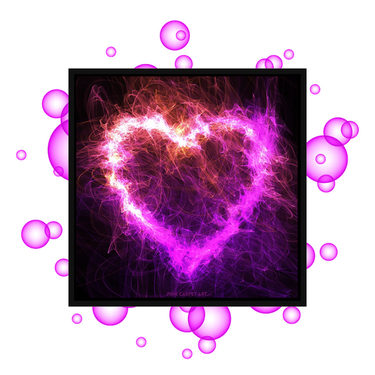 Burning love framed canvas