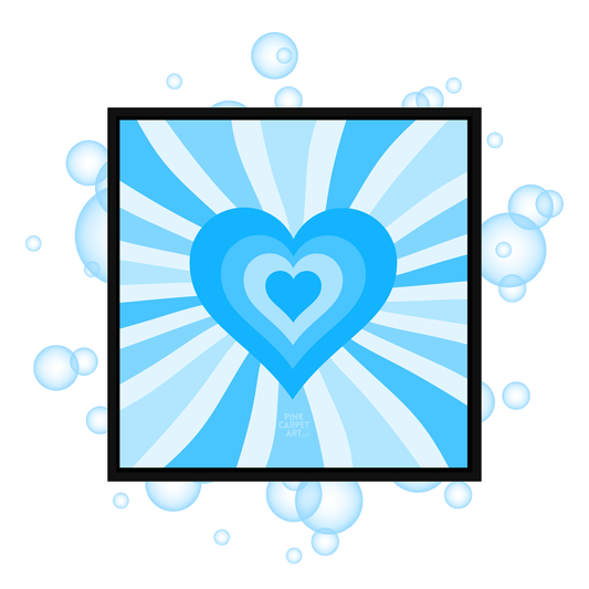 Groovy love framed canvas