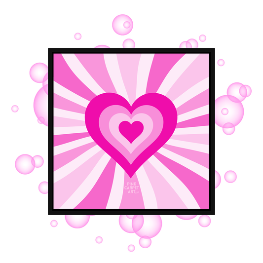 Groovy love framed canvas