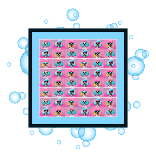 Poodle parade framed canvas