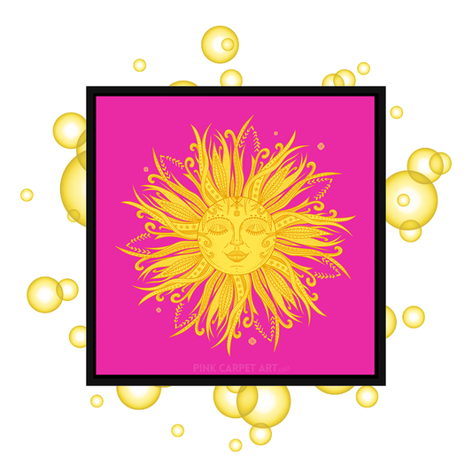 Covered in sunshine framed canvas