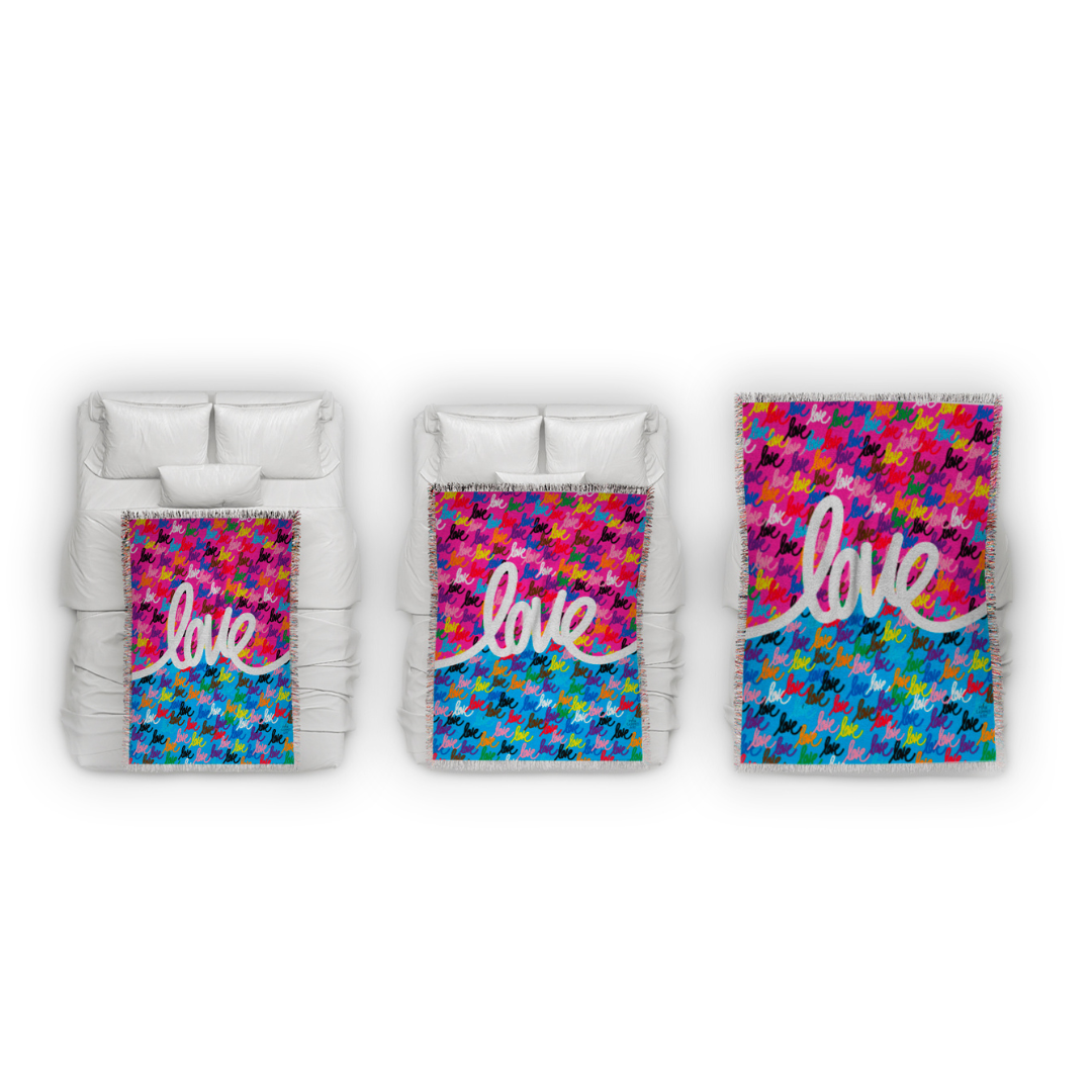 Love always wins woven blankets